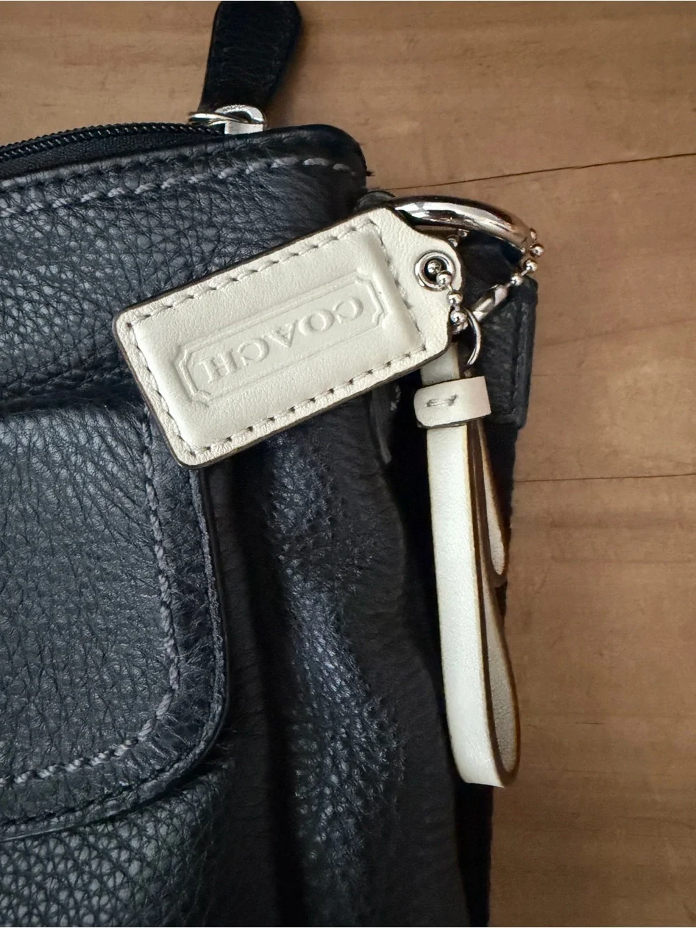 Black Leather Crossbody Bag for Men - Adjustable Strap